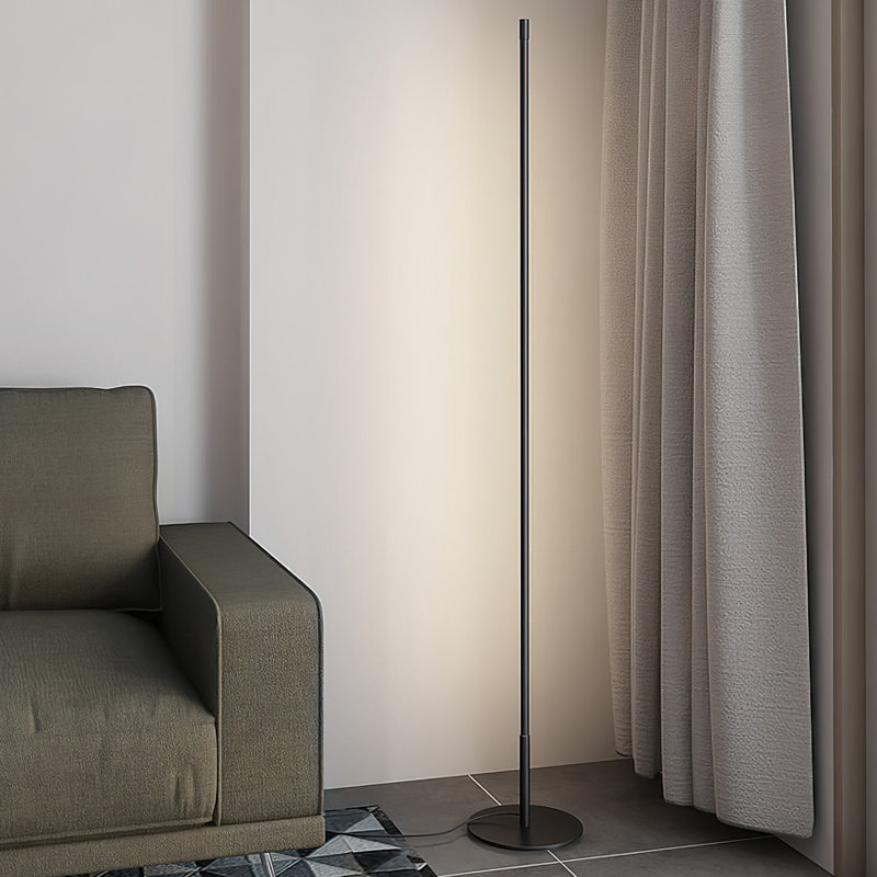 Demko 59'' Black LED Column Floor Lamp