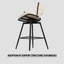 Ensemble de 2 tabourets de bar 26 po en lin tissé avec tabourets à pieds noirs sans îlot de cuisine réglable, 360 tabourets de bar pivotants avec tabouret de bar et repose-pieds (blanc)