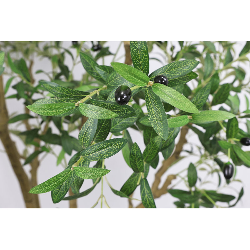 8ft Artificial Olive Tree, Tall Faux Olive Tree For Outdoor