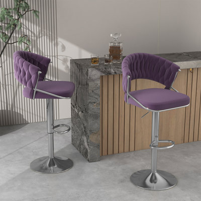 Christal Swivel Upholstered Adjustable Height Counter Stool