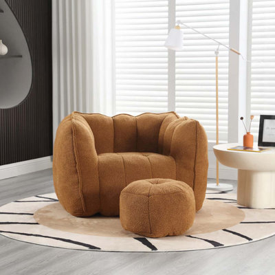 Fauteuil à billes avec repose-pieds en chenille