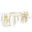 Ensemble de table et 2 chaises pour enfants, table et chaises avec dossier lapin, table d'activités en bois pour les activités artistiques, le bricolage, la lecture et le goûter, jaune pour les enfants de 2 à 6 ans