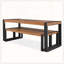 Ensemble de salle à manger 3 pièces en bois d'acacia avec structure en acier et texture de bois unique