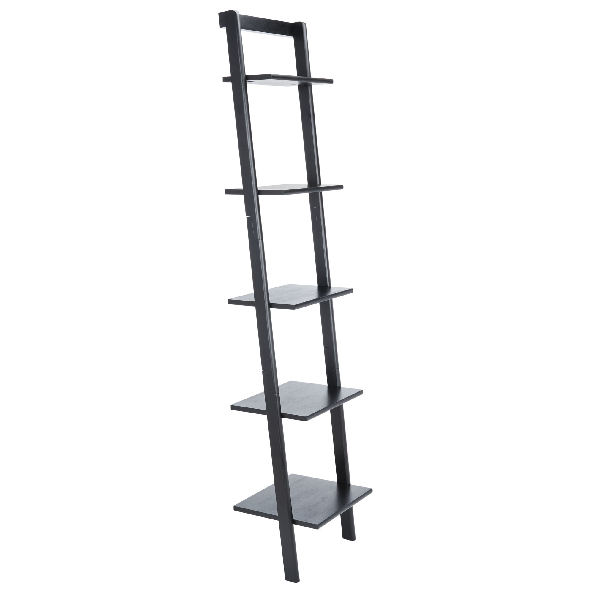 Joe Ladder Bookcase, Black, 76" H x 17" W x 14" D