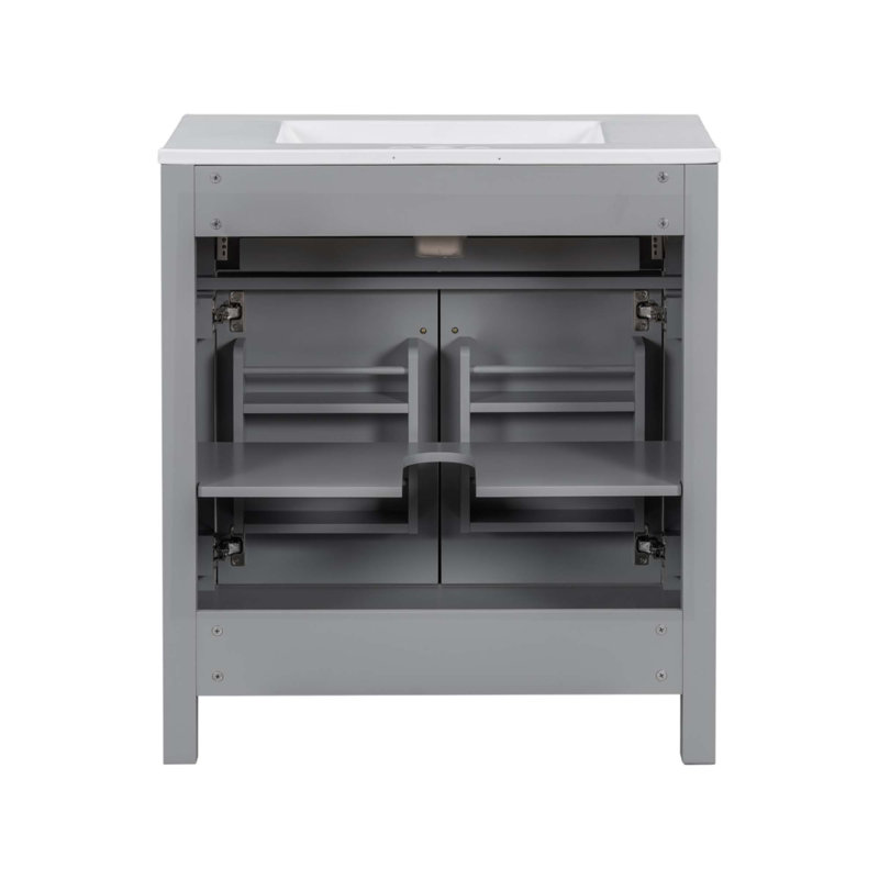 Ensemble de meuble-lavabo gris 60 po, Gris