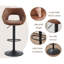 Swivel Upholstered Adjustable Height Counter Stool with Metal Frame-292370298
