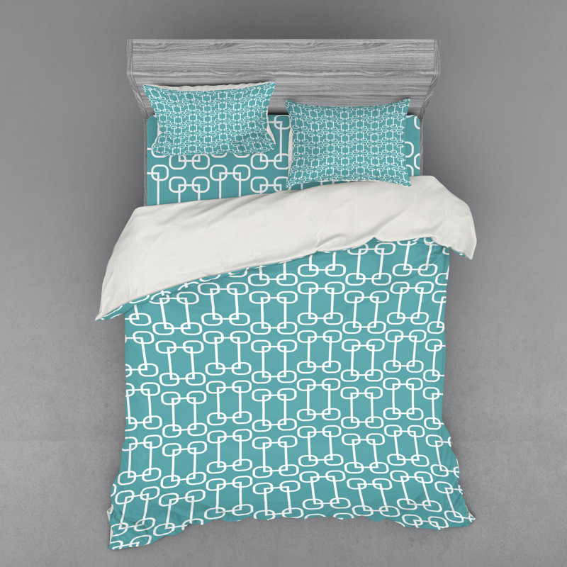 Ensemble de housse de couette moderne et contemporaine en microfibre bleue, Housse de couette grand + 3 pièces supplémentair