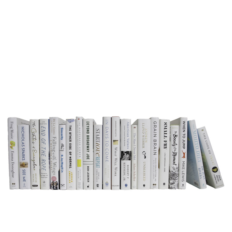 Decorative Books - Blizzard Dust Jacket Books - White Books By The Foot