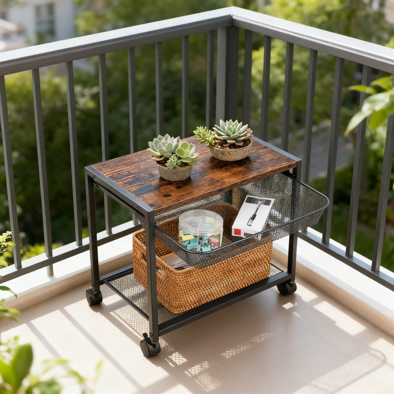 Support pour imprimante sous le bureau avec tablette de rangement, chariot d'imprimante mobile à 2 niveaux sur roulettes, table d'imprimante industrielle robuste pour le bureau et la maison