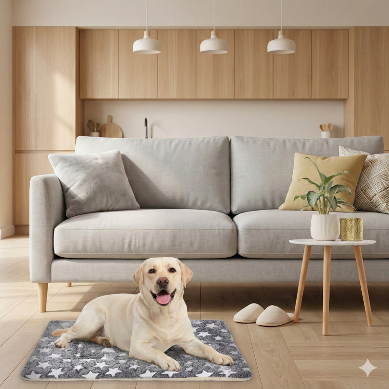 Machine Washable Dog Bed Mat, Suitable for Dog Box or Crate Use, Color: Grey, Dimensions: 33 Inches Length by 23 Inches Width by 1.5 Inches Height