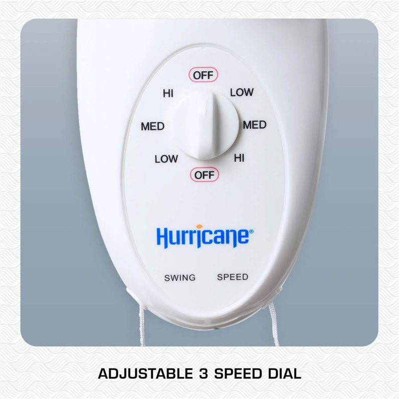 Hurricane Supreme 12-Inch White Oscillating Wall Mount Fan