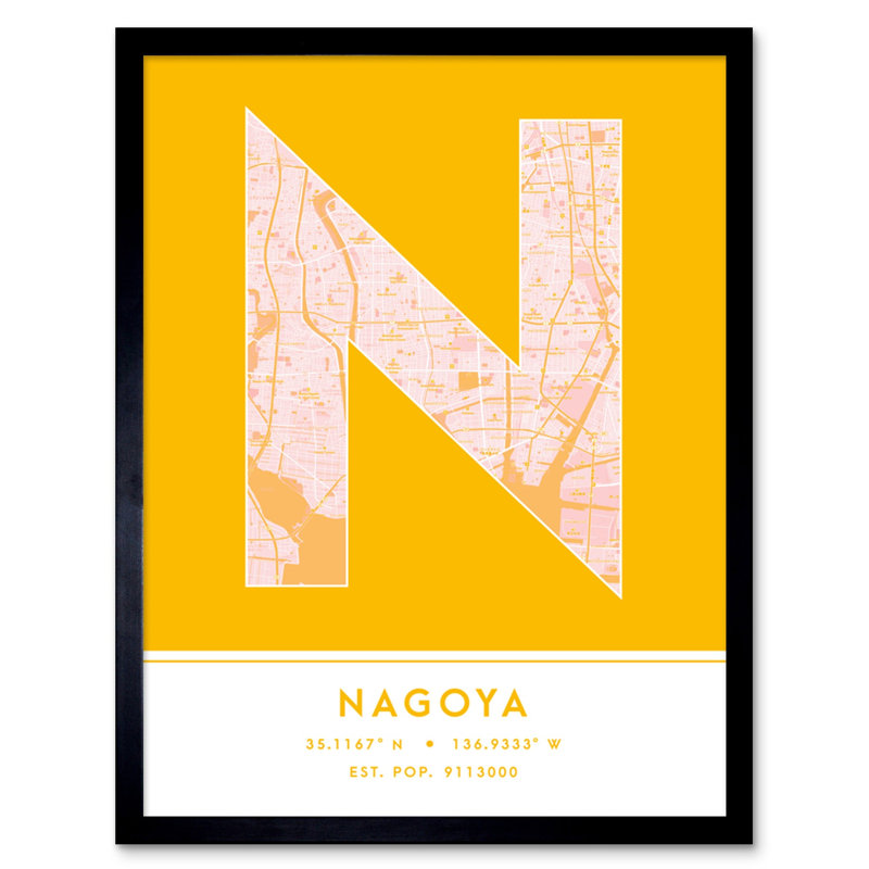 Nagoya Japan City - Single Picture Frame Typography
