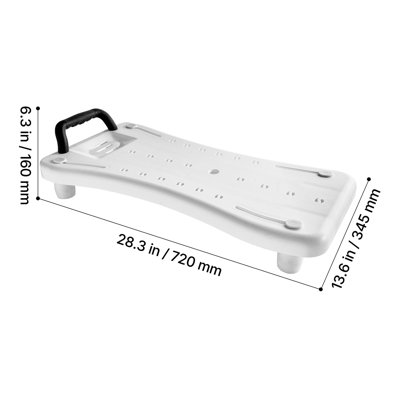 Tub Transfer Bench with Handle, 330 lbs Shower Bath Seat, Portable Bathtub Bench for 16.1"-24.4" Wide Tubs, Bath Board with Adjustable Non-Slip Feet for Adults, Seniors, Elderly and Disabled