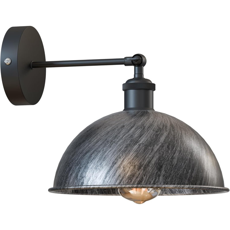 Applique murale Dome en métal, lampe murale industrielle réglable à 180 ° pour les décorations de chevet, d'étude, de cuisine et de salon.
