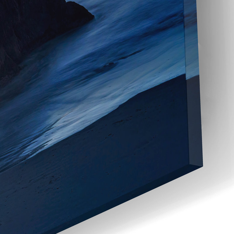 Art mural en verre Highland Dunes «Coquille Point Twilight» par Rick Berk, H 12 po x l 16 po x P 0,13 po