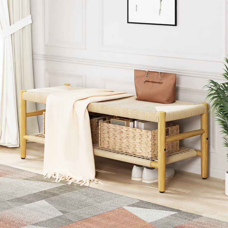 Banc de rangement en bois Khemisset