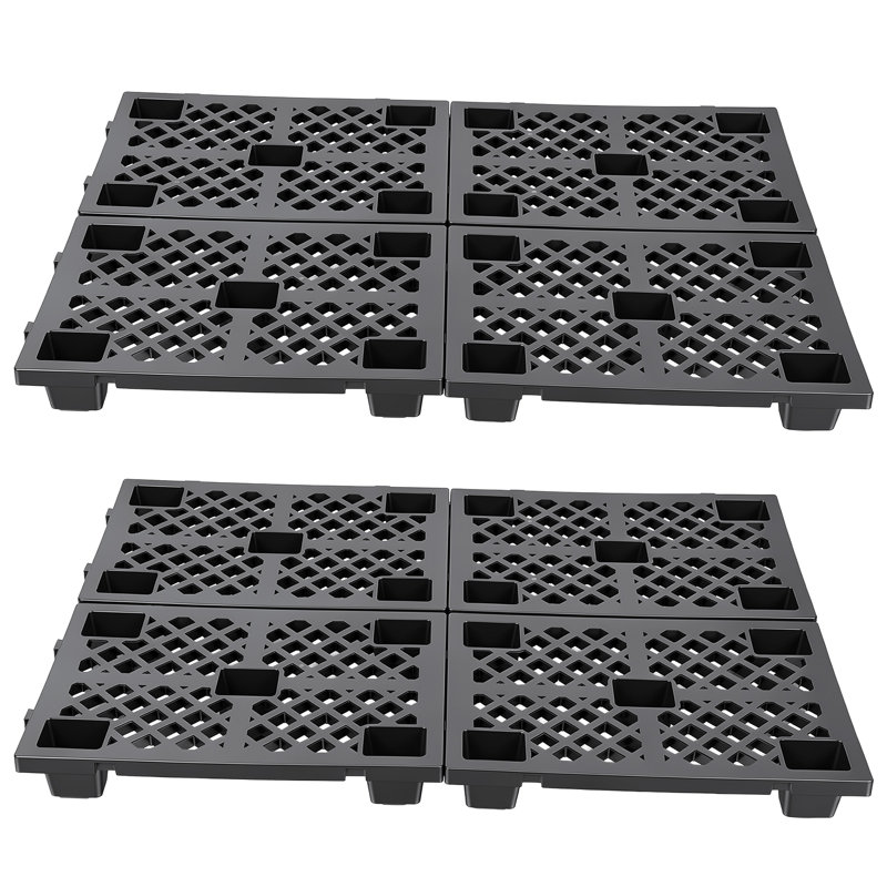 8 palettes en plastique pour le rangement au sous-sol Palettes légères et imperméables à l'humidité