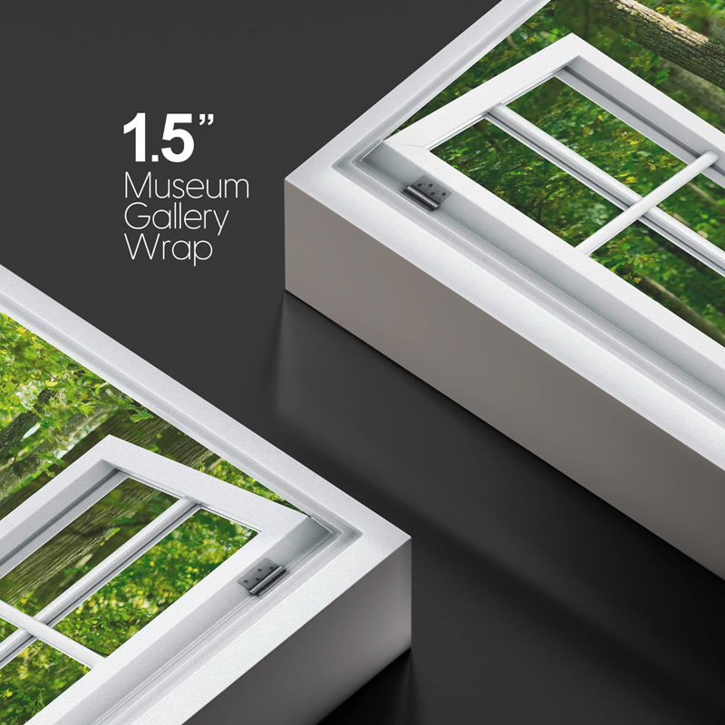 «Window View Trail Path Spring Spring Green Tree Forest Nature Scenic Landscape» sur toile, H 32 po x l 48 po