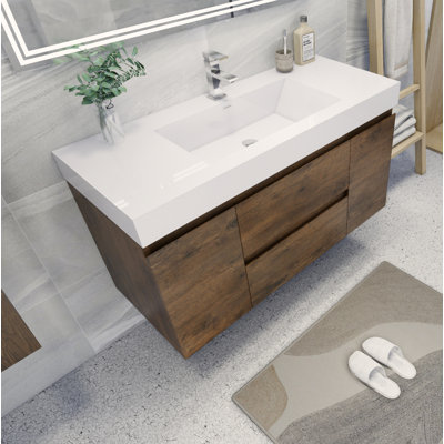 Ensemble de meuble-lavabo mural simple 48 po Carol-Ann