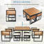 Ensemble de salle à manger 18 pièces pour terrasse en bois d'acacia-1814666026-1814666036