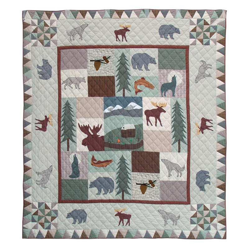 Courtepointe réversible simple Mountain Whispers, Double / grand
