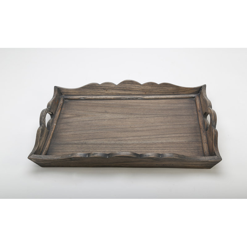 Kadence Scalloped Edge 3-Piece Serving Tray Set, Schooner Brown