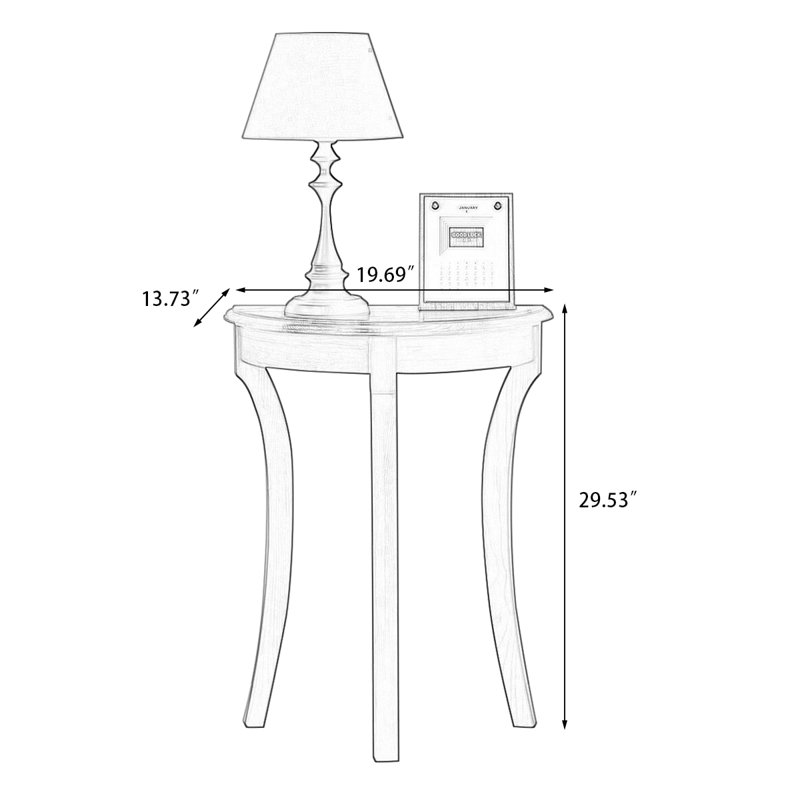 Retro Nut-Brown Solid Wood Console Table, 19.69