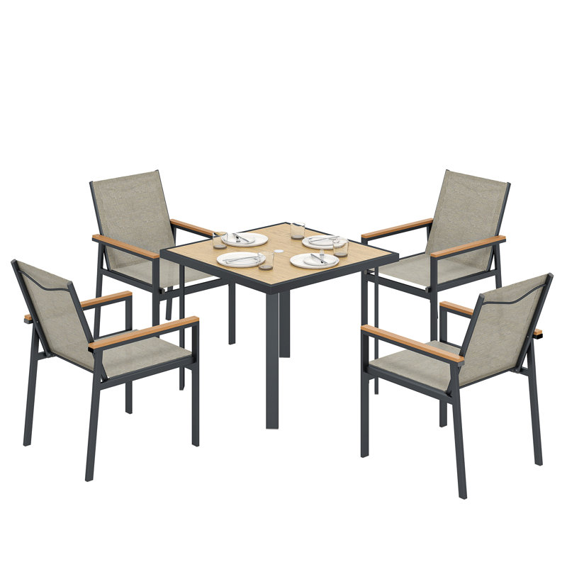 Steel Patio Dining Set Table,