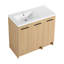 Meuble-lavabo modulaire peu encombrant avec lavabo en résine intégré et rangement flexible