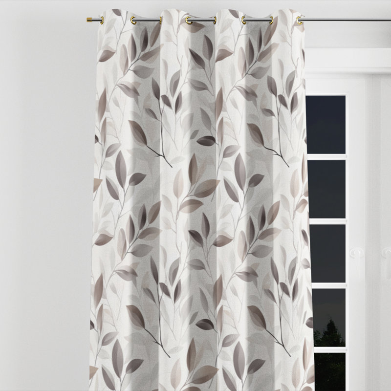 Floral Room Darkening Curtains - Country Farmhouse Bouchet Grommet Curtain - 1 Panel, Gold Grommets, 52" W x 84" L