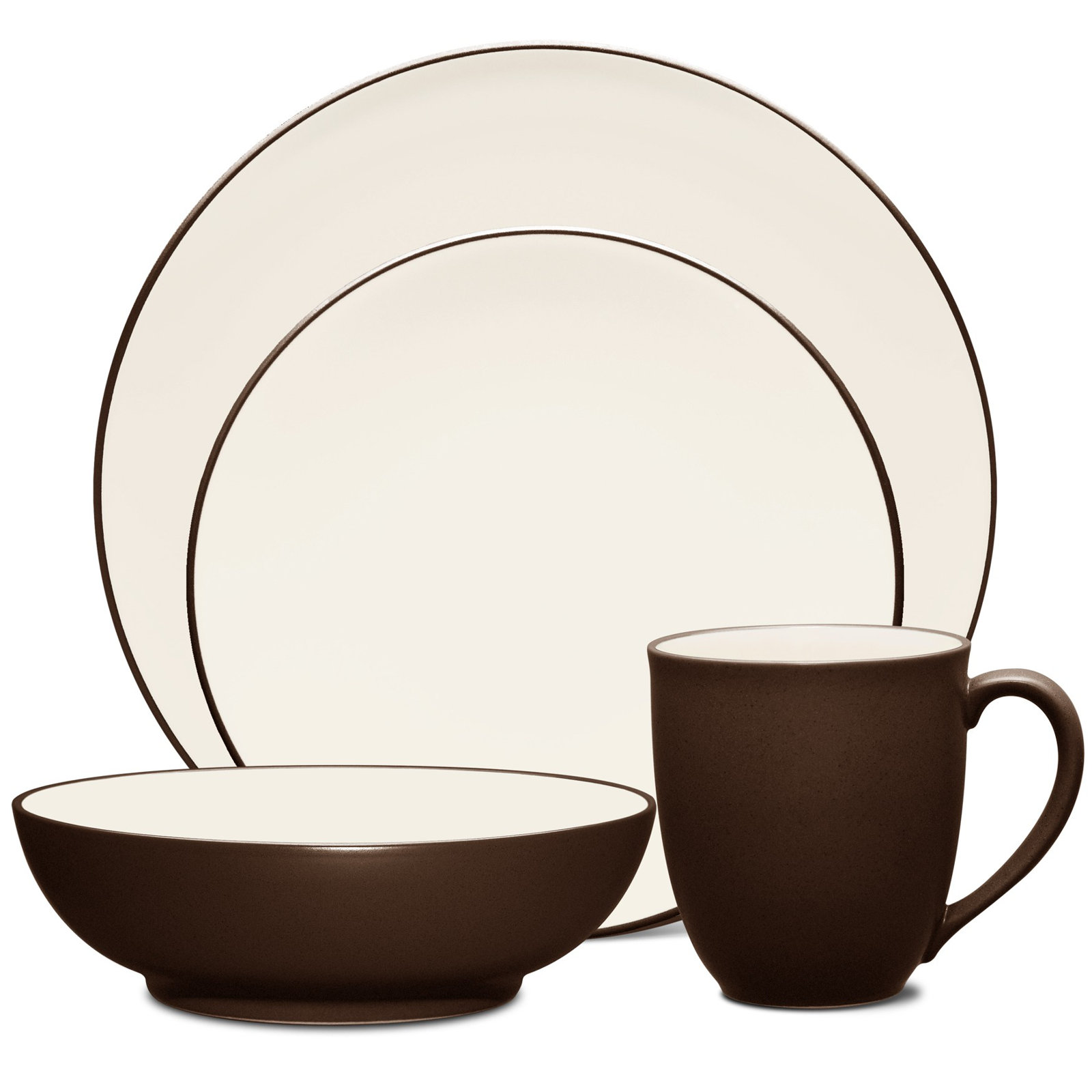 Colorwave Stoneware Dinnerware Set - Service for 1, Chocolate