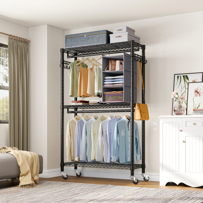 17.7'' Metal Rolling Clothing Rack