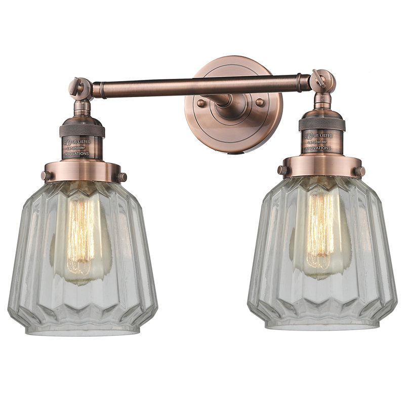 Vinson 2 - Light Dimmable Vanity Light, Antique Copper, Clear