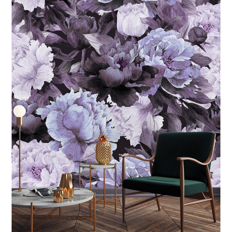 Murale 4 pièces Klondike Peony, L 8,33 pi x l 100 po