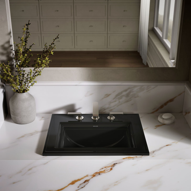 Memoirs® Stately Drop-in Bathroom Sink, 8" Centers, Black