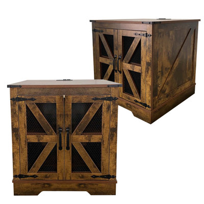 Ensemble de 2 tables de bout Farmhouse avec station de charge - Table de chevet avec 2 prises et 2 ports USB - Table d'appoint vintage industrielle