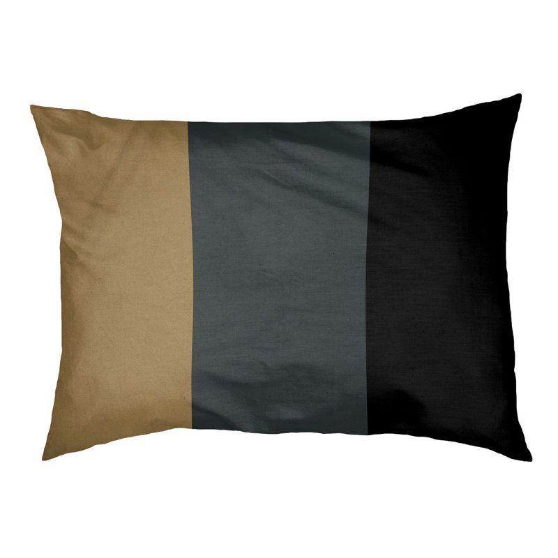 Oreiller rectangulaire New York, Petit (L 18 po x l 28 po), Or / gris acier / noir