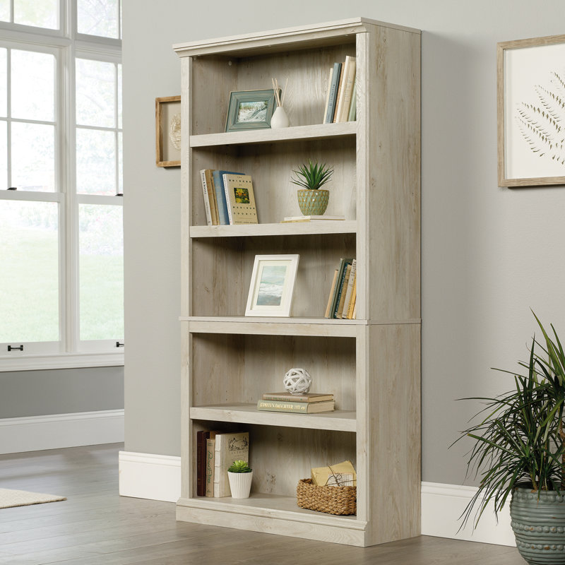 Alexsia Standard Bookcase, Chalked Chestnut, 35-1/4”W x 13-1/4”D x 69-3/4”H 