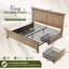 Lit plateforme de style champêtre avec tête de lit haute, station de recharge et 4 paniers de rangement, sommier non requis-698272737-698272743
