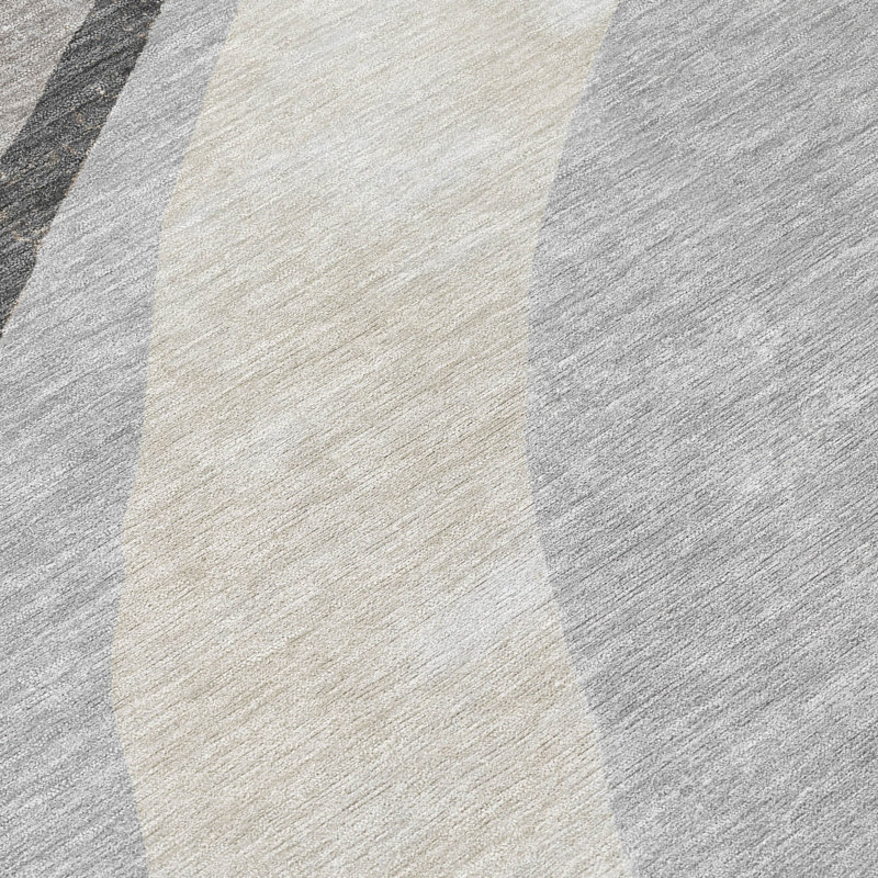 Machine Washable Indoor/Outdoor Chantille ACN2898 Swirls Rug, 1'8" x 2'6", Pewter