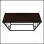 Table d'appoint de canapé contemporaine étroite avec plateau en stratifié brun et base en métal noir, parfaite pour le vestibule et le salon-1180696053