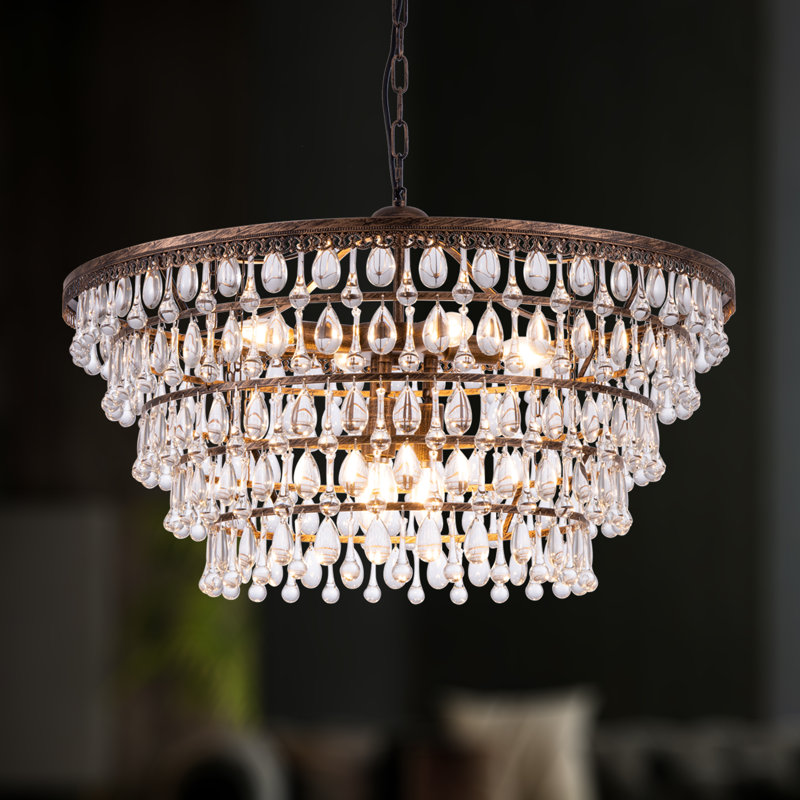 7 - Light Dimmable Tiered Chandelier