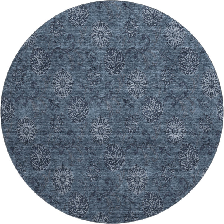 Premium Machine Washable Prisco Blue Rug
