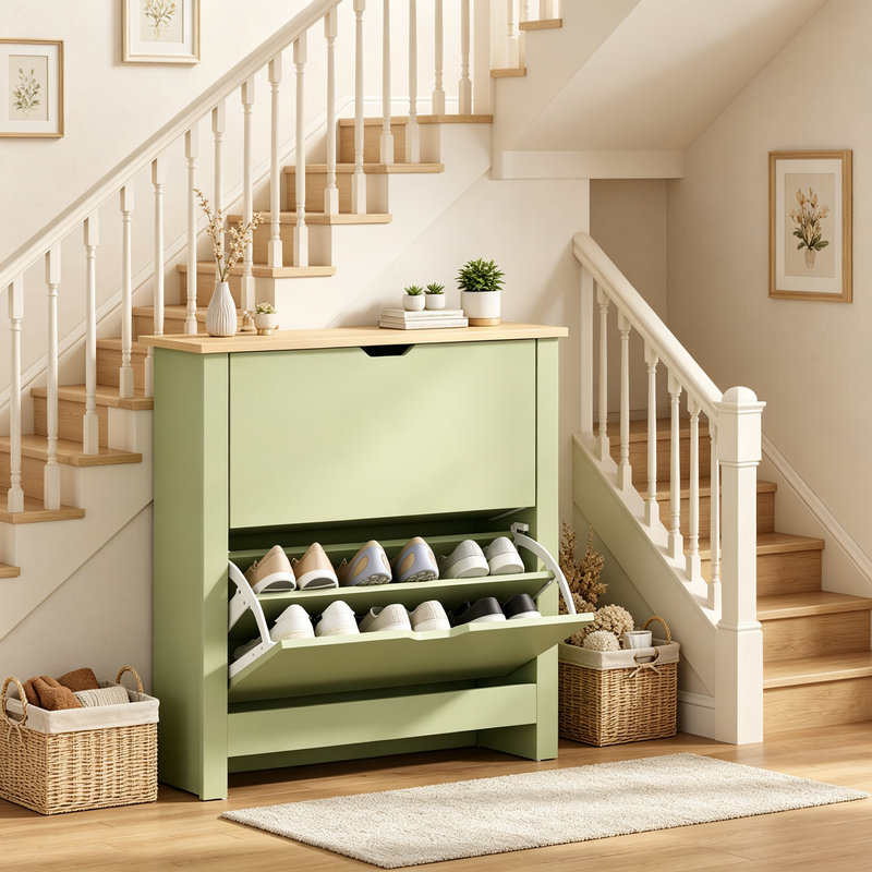 12 Pair Flip Down Shoe Storage