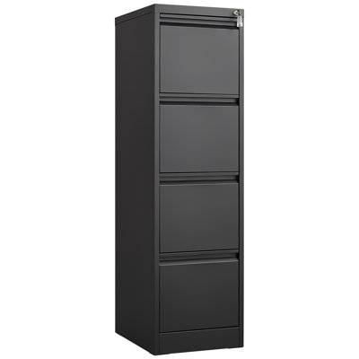 4 Drawer Vertical File Cabinet with Lock, Metal Storage Cabinet for Home Office, Fits Letter/A4/Legal Size Files