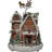 11.02”H Animated Gingerbread Cookie House (Santa) - LED, 8 Music, Adapter or BO - Hand-Painted Resin