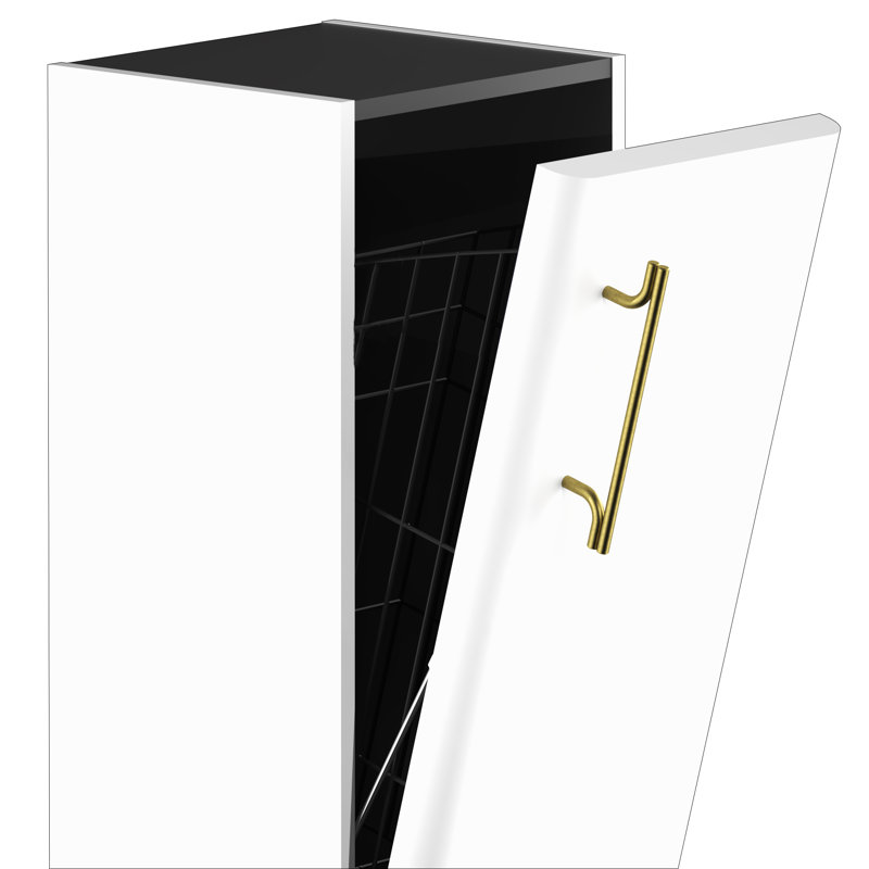 Ashat Bathroom Cabinet, Right, Premium White Supermatt/Gold