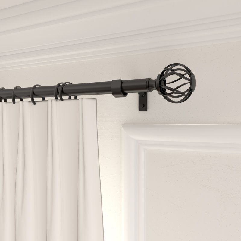 Gaell Adjustable Steel Single Curtain Rod, 84''- 120''