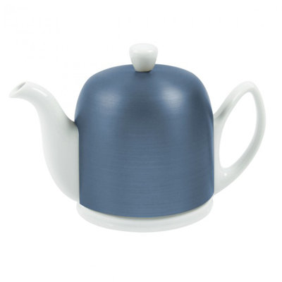 Salam White Teapot with Cobalt Aluminum Lid