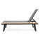 Chaise longue d'extérieur en aluminium avec table d'appoint imperméable à l'eau et à éclats, siège réglable, matériau en maille, cadre en bois à grain de profondeur de 77 pouces pour l'extérieur, gris noir,